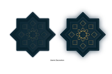 Colorful ornamental patterned stone relief in Arabic architectural style of Islamic mosque, greeting card for Ramadan Kareem