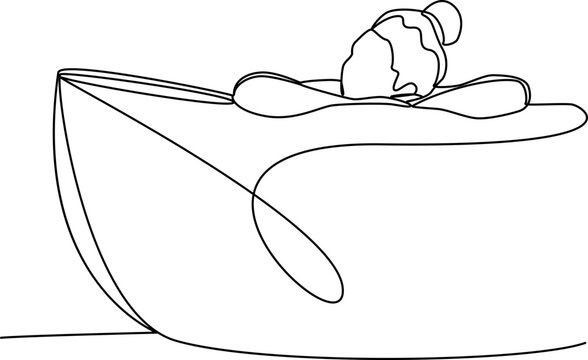 recommend clip art: Woman relaxing in bath one line art vector