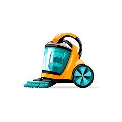 Fototapeta premium 3d Vacuum cleaner brush logo design