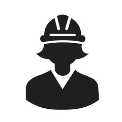 Construction worker with helmet avatar vector icon isolated on white background eps 10