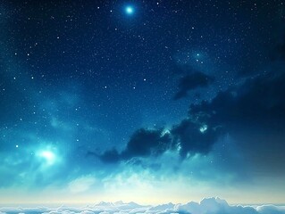 Fototapeta premium Stars drift silently above the horizon in a mystical night.