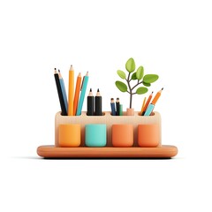 Fototapeta premium 3d Desk organizer logo render