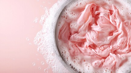 Washing delicate fabrics home laundry room textile care clean environment top-down view fabric maintenance