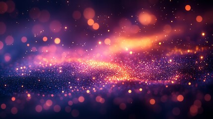 Obraz premium Glittering purple and orange abstract background