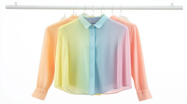 recommend clip art: Vibrant Chic Blouses on Display Rack