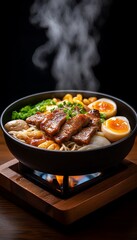 Fototapeta premium Ramen Hot Pot Steamy Dish