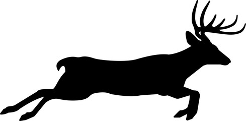 Deer buck jumping silhouette vector isolated graphic