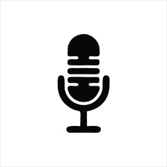 Microphone icon logo with color black vector illustration