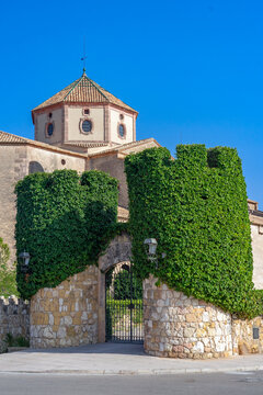 Sant Marti de Altafulla church of the beautiful village of Altafulla in the Golden Coast in the Tarragona province. Spain.