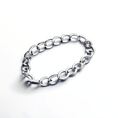 luxury platinum chain 3D render, refined elegance
