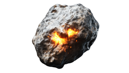 rocky formation with glowing orange cracks suggesting an interna