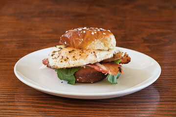 Egg Bacon Arugula Sandwich