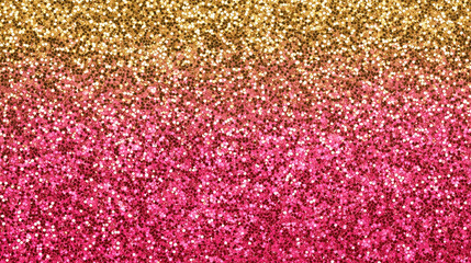 A dazzling sunset ombre of gold and pink glitter, shimmering with festive joy and vibrant energy.
