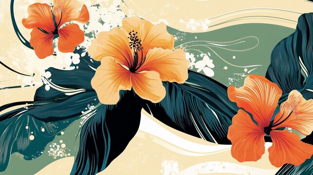 Tropical flowers with asian american pacific islander heritage month