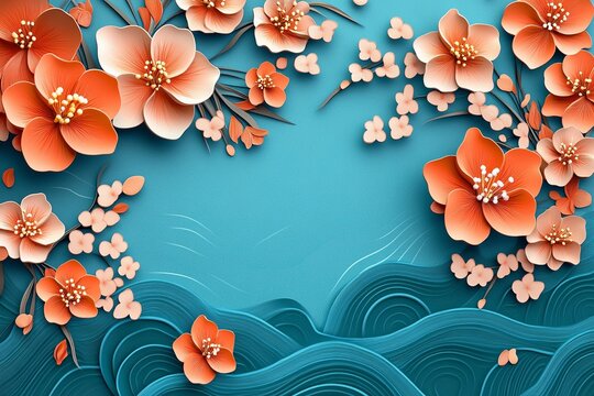 Tropical flowers with asian american pacific islander heritage month