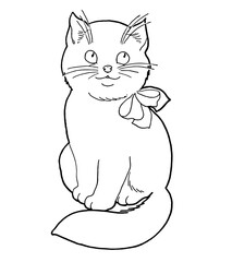 Obraz premium Cute Kitty in Retro Kitsch Style