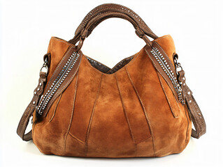 Brown suede hobo bag designer handbag fashion accessory soft leather shoulder tote minimalist style luxury casual modern texture wearable daily item detail craftsmanship neutral elegant shape mockup