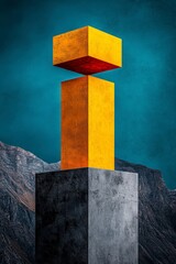 Surrealist minimalist magazine cover exploring the themes of the brain with vibrant colors and imaginative design