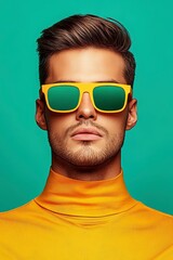 Minimalist magazine cover showcasing a surreal brain theme with vibrant colors, combining creativity and imagination against a blue background