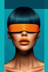 Surreal minimalist cover featuring a creative collision of colors and light, exploring themes of the mind with a striking orange and green palette against a blue backdrop