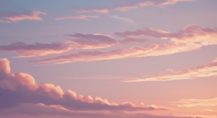 Fototapeta premium Pink-hued cloudy sky - peacefulness and serenity - calming background wallpaper