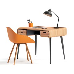 luxury minimalist desk 3D render
