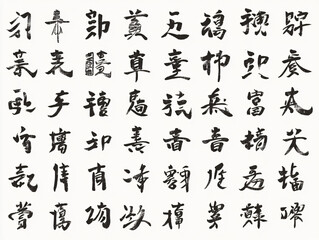 Chinese calligraphy Qing Dynasty brush stroke ink artwork antique scroll paper black character handwriting historic script vertical texture traditional culture vintage literature artistic ancient