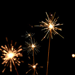 Fototapeta premium sparkler on black background