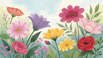 Colorful Floral Background Design 