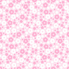 seamless pattern with pink flowers