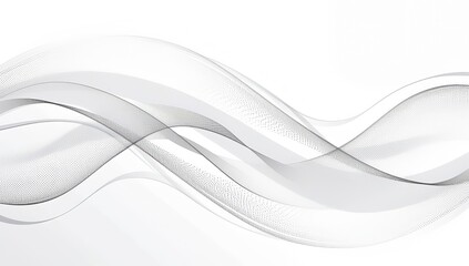 Fototapeta premium Abstract white wave background with flowing dots and lines