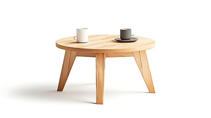 modern small wooden coffee table 3D render
