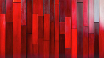 Vibrant red wood wall texture featuring unique grain patterns ideal for interior design and creative applications