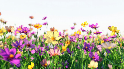 Fototapeta premium Celebrating the First Day of Spring Flowers Blooming in Nature for Nowruz and Ostara