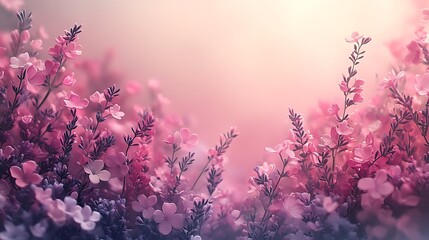 Delicate Pink Flowers Bloom in Soft Light