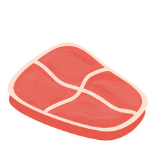 Hand drawn illustration of raw steak meat