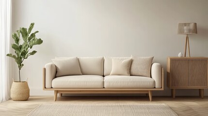 Minimalist Living Room Design By Generated AI