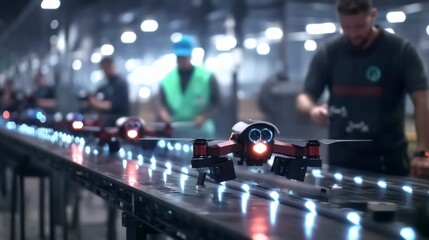 Futuristic Drone Factory  Automated Warehouse  Robotics  Technology