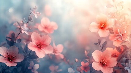 Delicate Peach Blossoms in Soft Sunlight