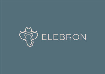 Elephant with Cowboy Hat Logo – A unique design combining an elephant with a cowboy hat, symbolizing strength and rugged charm.