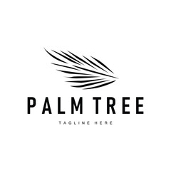 palm logo concept of a palm tree with simple, elegant, minimalist leaves template for cafe, business, restaurant and other product brands