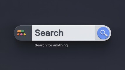 Search bar interface ready for user input in a modern and minimalistic design