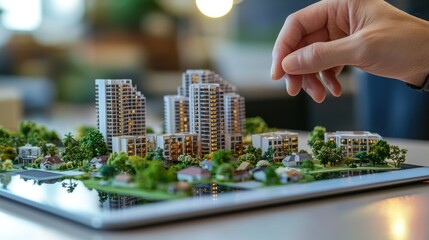 A person browsing real estate listings on a tablet device.