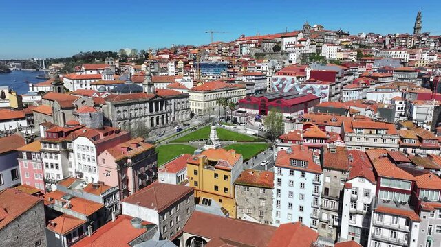 Bolsa Palace At Porto In District Of Porto Portugal. Downtown Landscape. Cultural Heritage. Medieval Building Scenery. Bolsa Palace At Porto In Portugal. Tourism Landmark.