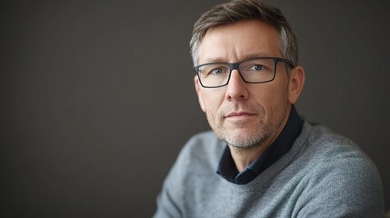 Obraz premium Professional businessman with glasses in a modern indoor setting