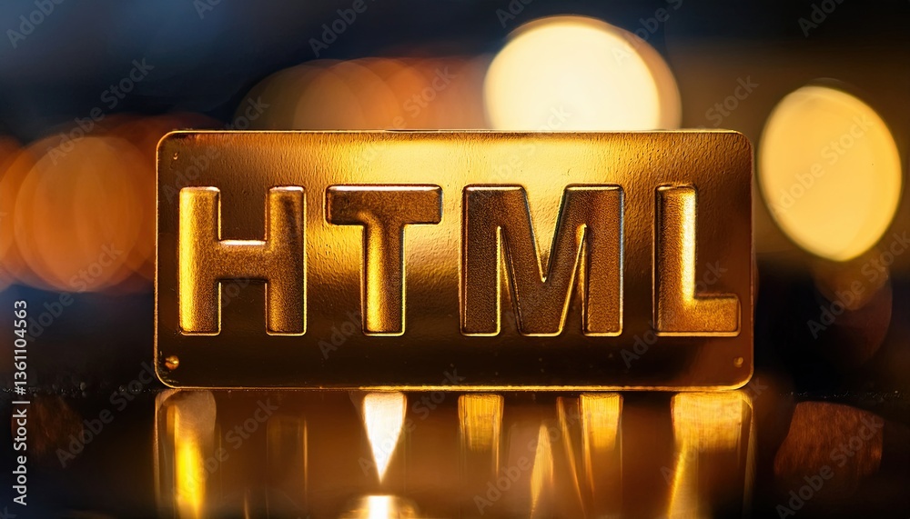Poster HTML Element Logo with Blurred Background Bokeh
