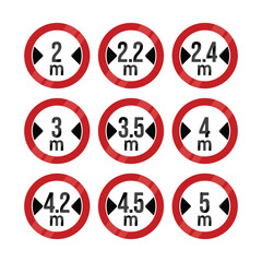 Width Limit Sign Vector Illustration