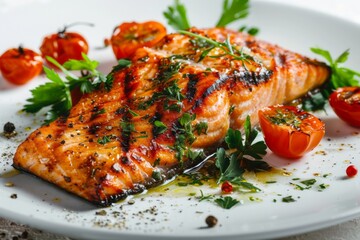 Happy smiling African American boy playing in the sea with splashes and waves around him