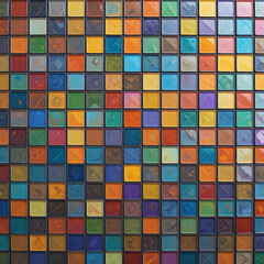 Colorful Square Mosaic Tile Abstract Pattern
