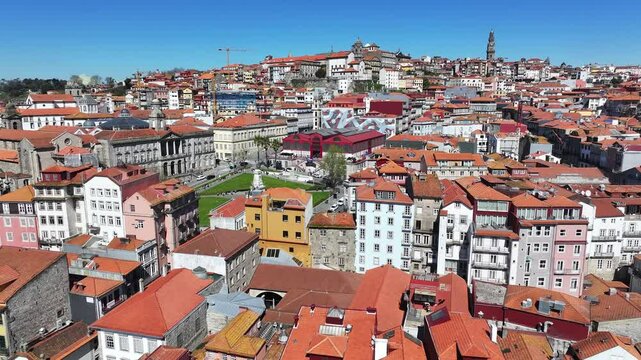 Bolsa Palace At Porto In District Of Porto Portugal. Downtown Landscape. Cultural Heritage. Medieval Building Scenery. Bolsa Palace At Porto In Portugal. Tourism Landmark.